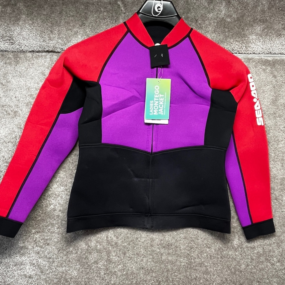 SeaDoo Women Montego Wetsuit Jacket Medium Colorblock Neoprene Watersports NWT